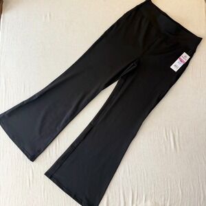 POP FIT Black High Waisted Flare Leggings with Pockets 2XL  Athleisure
